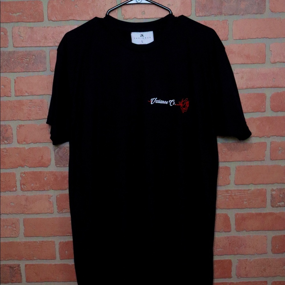 New Black Tee Shirt | Variance Co. Rose Design 🌹
